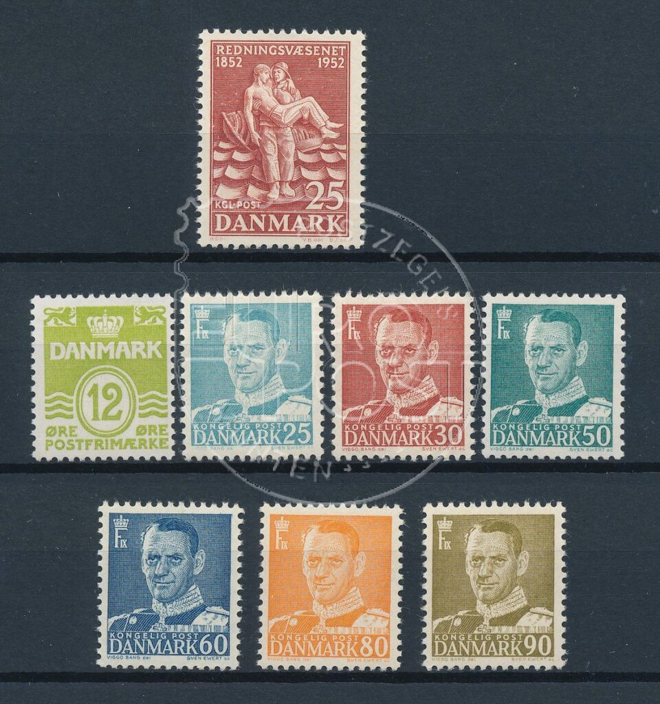 Denemarken 1952 Complete jaargang postzegels postfris