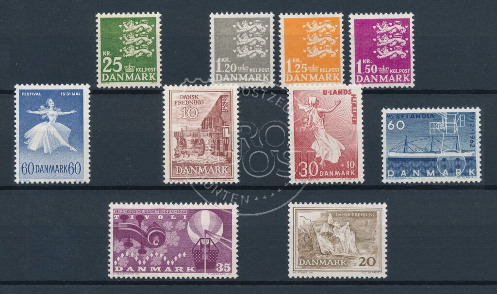 Dinamarca 1962 Volume completo de selos MNH
