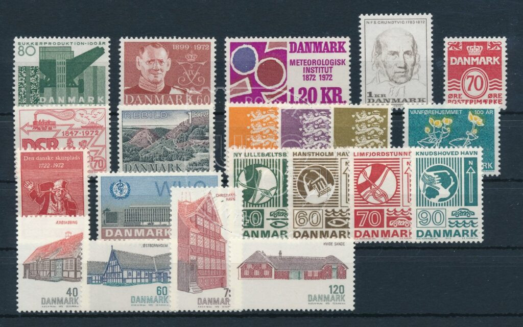 Denemarken 1972 Complete jaargang postzegels postfris