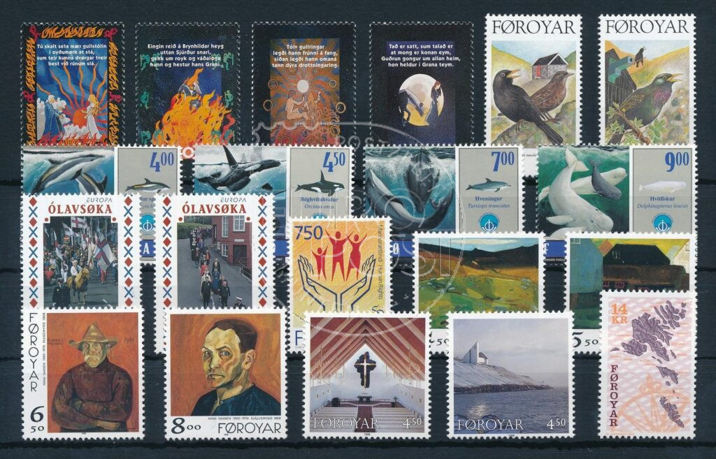 Ilhas Faroé 1998 Volume completo de selos MNH