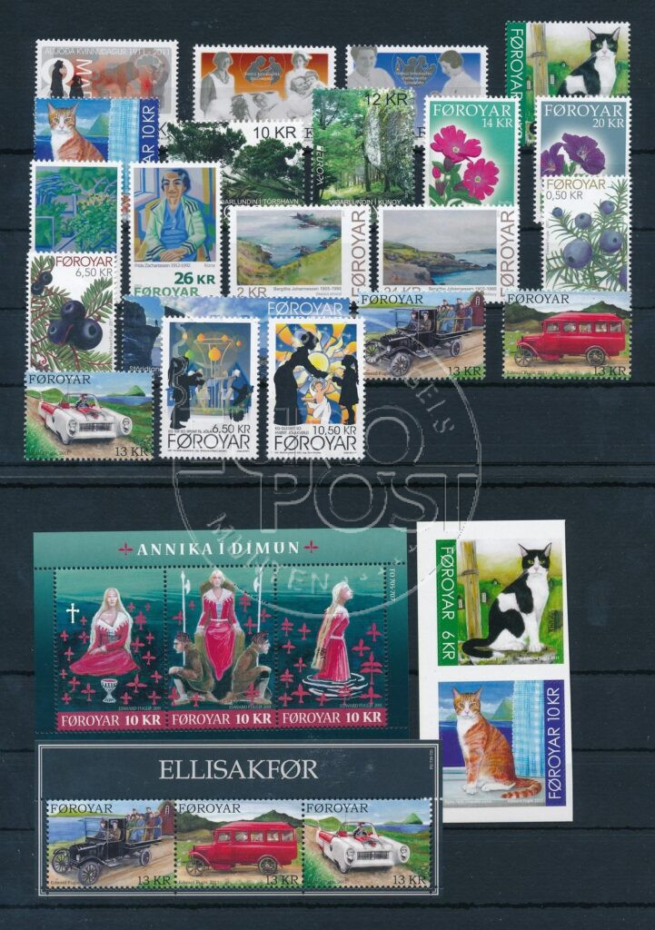Faeroer 2011 Complete jaargang postzegels postfris