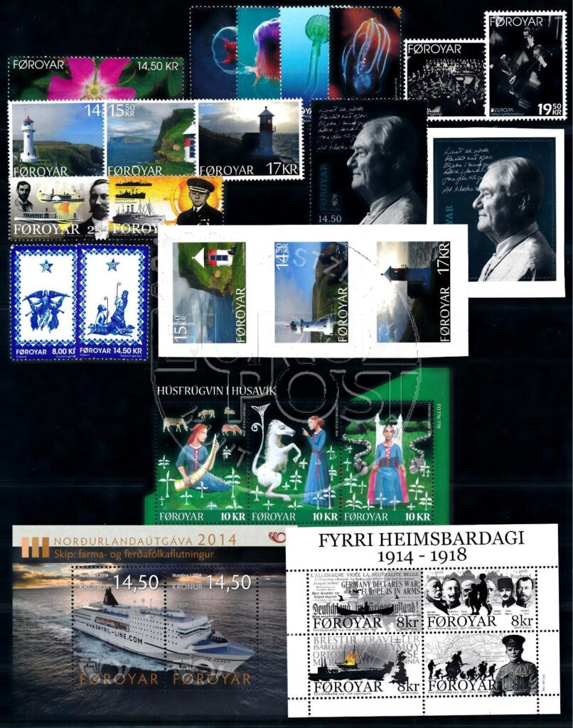 Faeroer 2014 Complete jaargang postzegels postfris
