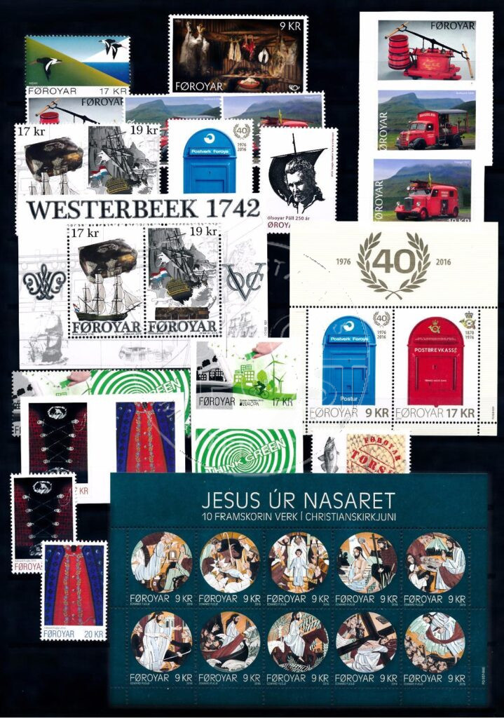 Faeroer 2016 Complete jaargang postzegels postfris
