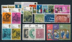 Gran Bretagna 1970 Volume completo di francobolli occasionali con nuova gomma integra