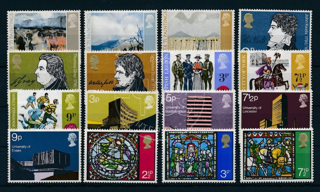 Gran Bretaña 1971 Volumen completo de sellos ocasionales MNH