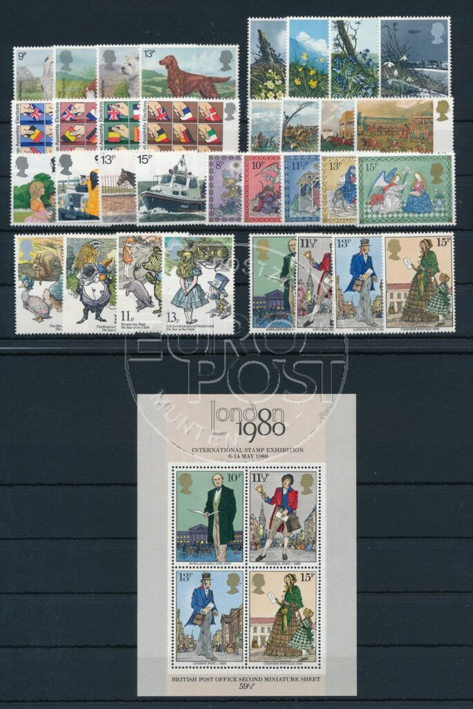 Gran Bretagna 1979 Volume completo di francobolli occasionali con nuova gomma integra
