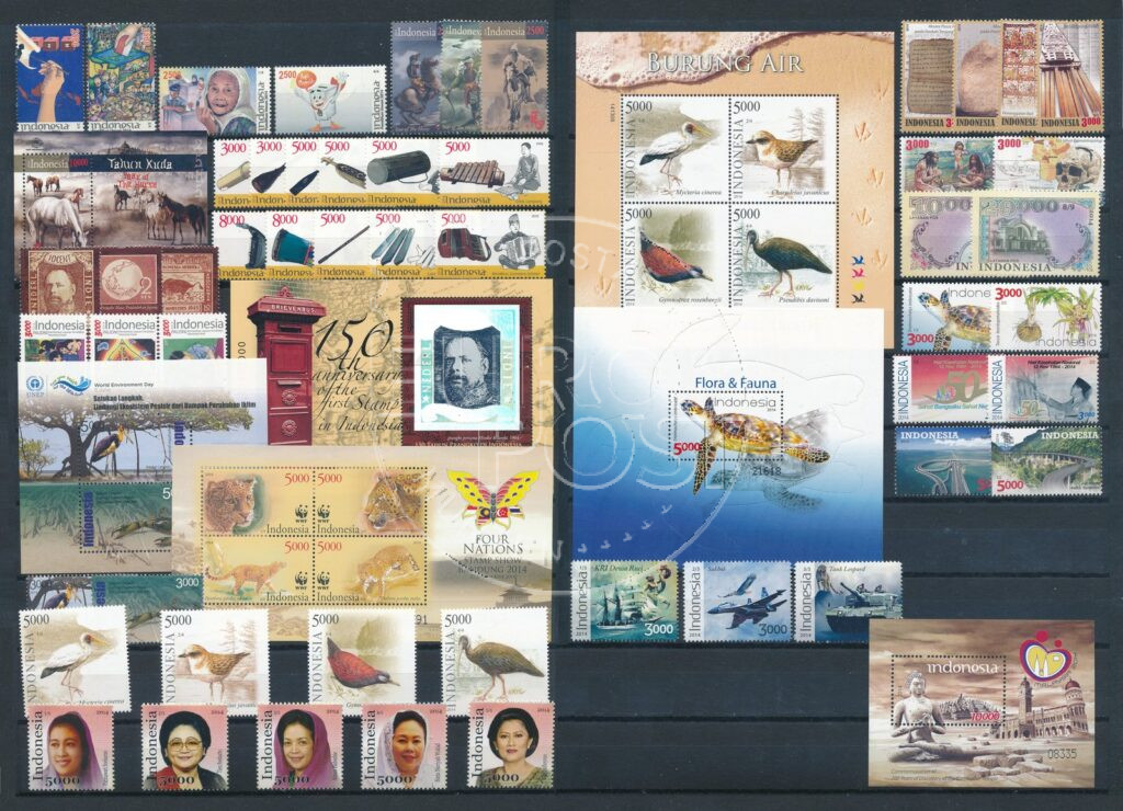 Indonésia 2014 Volume completo de selos MNH