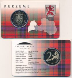 Letland 2017 2 Euro Letse regio's en provincies: Kurzeme in BU Coincard