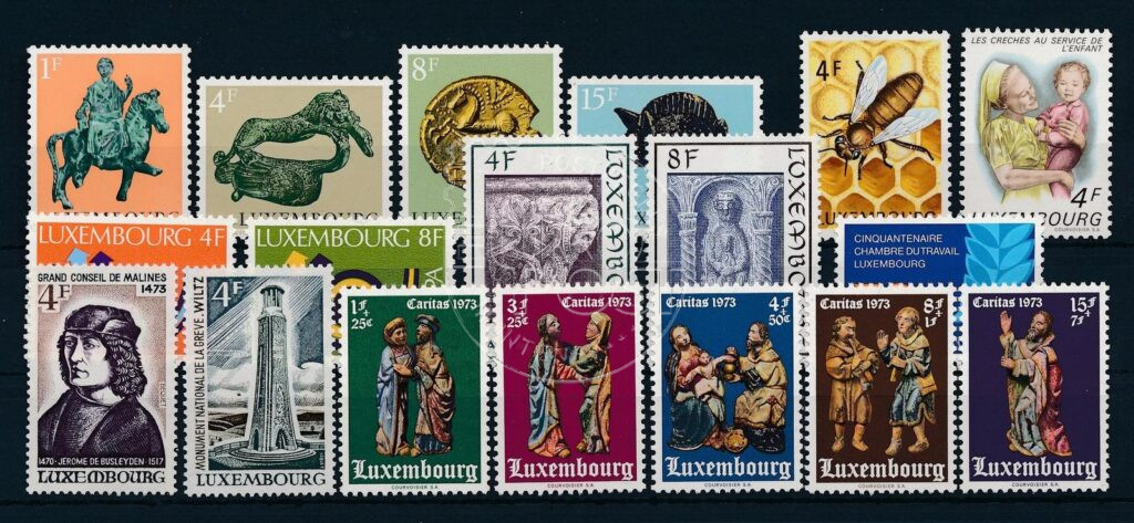 Lussemburgo 1973 Volume completo di francobolli con nuove lingue