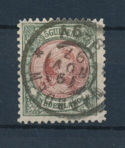 Nederland 1893 5 Gulden Bronsgroen en Roodbruin NVPH 48 Gestempeld