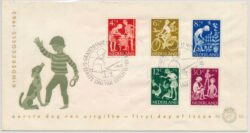 Niederlande 1962 FDC-Kinderbriefmarken ohne Aufschrift E54fa Falsche Nummer