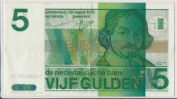 Holandia 1973 5 Banknot Gulden Vondel Bardzo ładny ex.