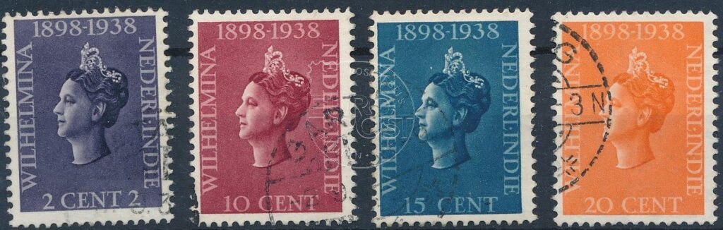 Dutch East Indies 1938 Queen Wilhelmina government jubilee NVPH 235-238 Used