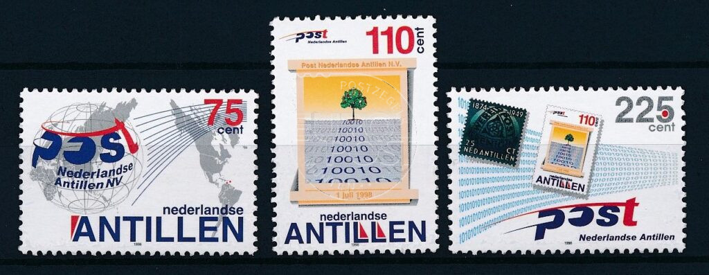 Antilhas Holandesas 1998 Privatização dos Correios NVPH 1229-1231 MNH