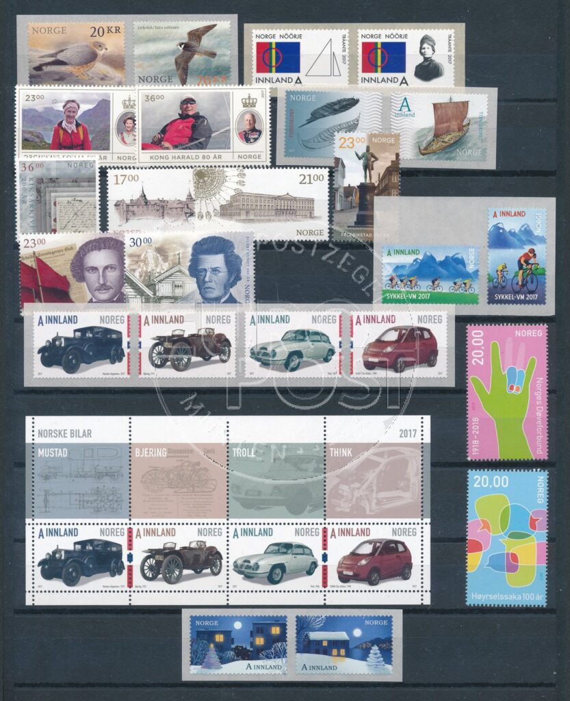Norway 2017 Complete year set of stamps MNH