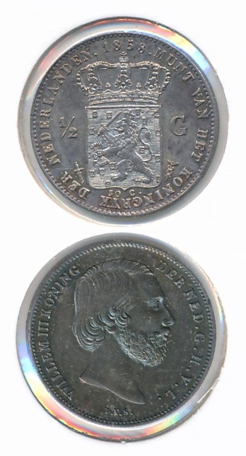 Paesi Bassi ½ Fiorino 1858 Willem III FDC
