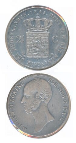 Nederland  1845 WIIllem II - 2½ Gulden Zeer fraai