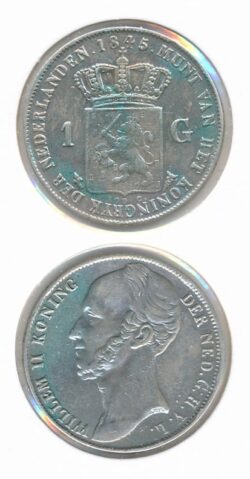 Nederland  1845 Willem II 1 Gulden Zeer fraai