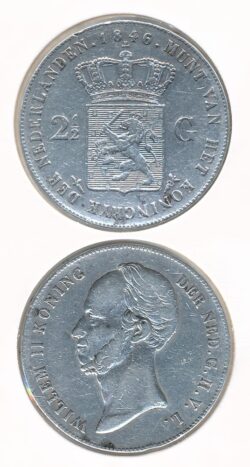 Nederland  1846 WIIllem II - 2½ Gulden M.M.T. Zwaard Zeer fraai-