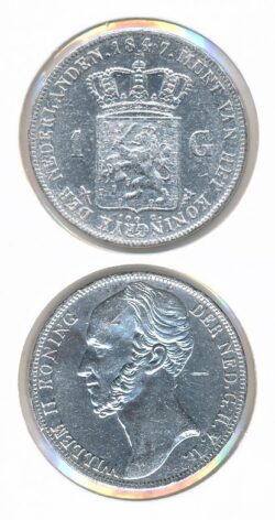 Holanda 1847 Willem II 1 Gulden Pracht
