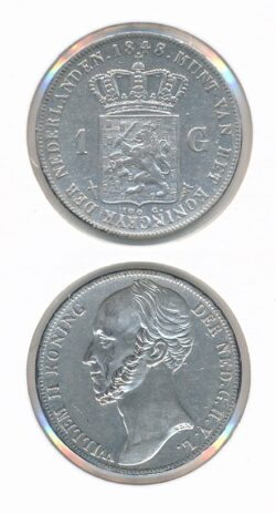 Nederland  1848 Willem II 1 Gulden Pracht