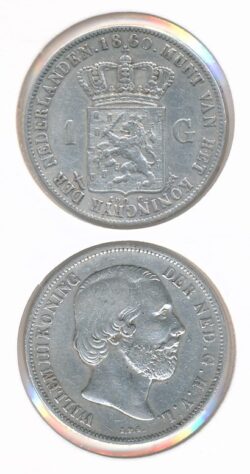 Nederland 1860 Willem III 1 Gulden Fraai