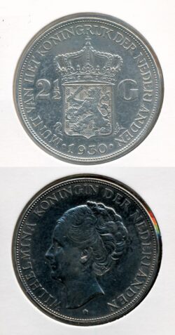 Nederland  1930 Wilhelmina 2½ Gulden Zeer fraai