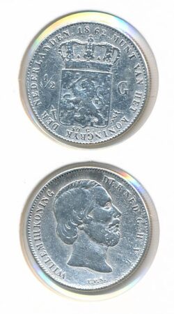 Nederland ½ Gulden 1862 Willem III Fraai
