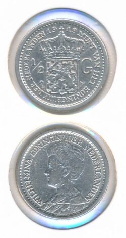 Nederland ½ Gulden 1919 Wilhelmina Zeer fraai