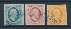 Nederland 1852 Koning Willem III 5 - 10 - 15 cent NVPH 1-3 gestempeld